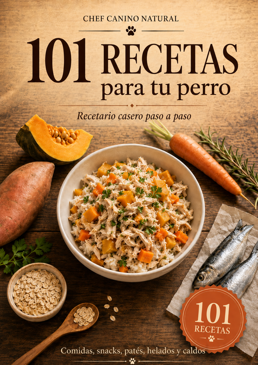 Chef Canino Natural — 101 Recetas Caseras para tu Perro + 4 Bonos
